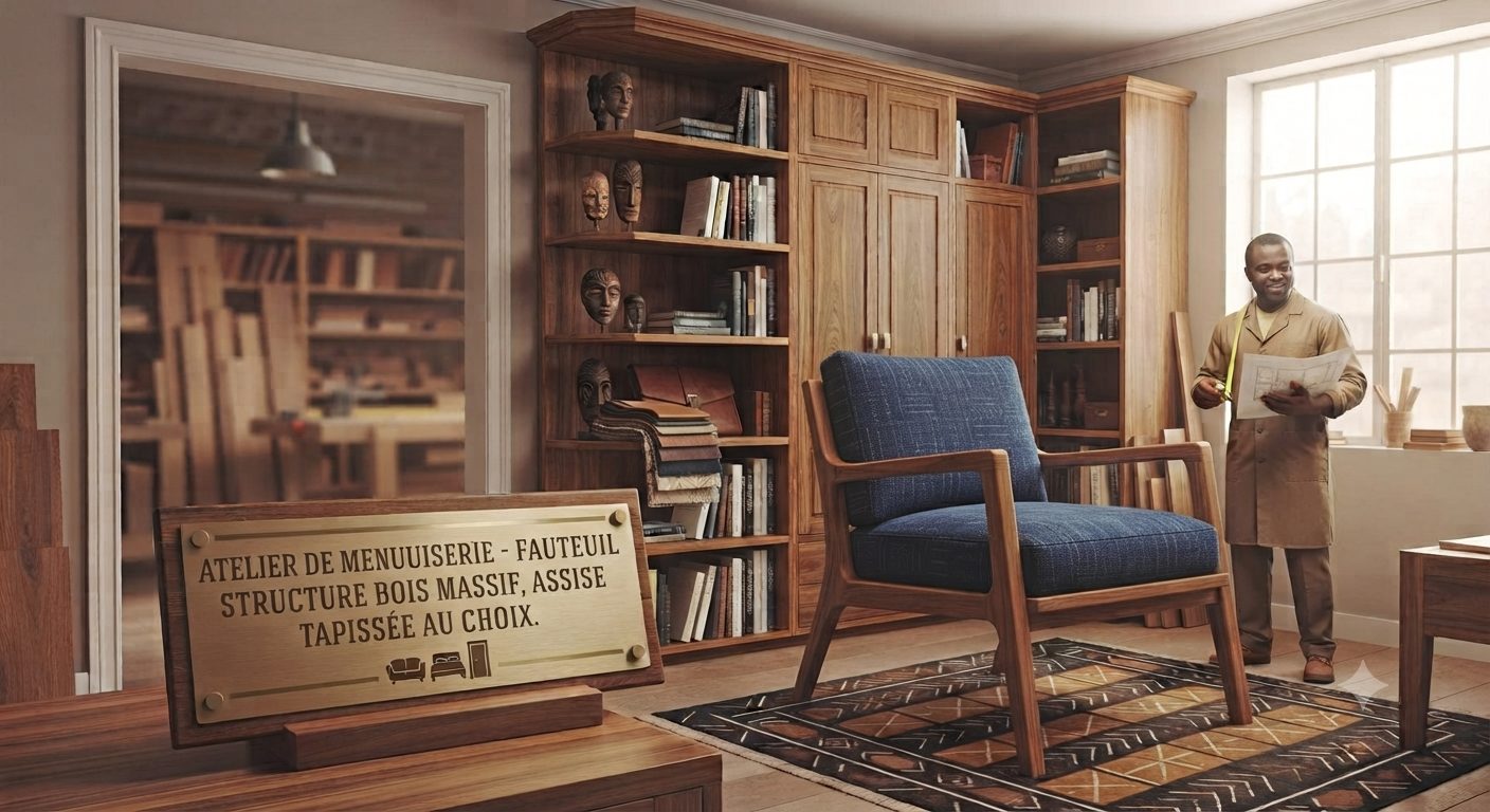 Fauteuil Bois & Tissu